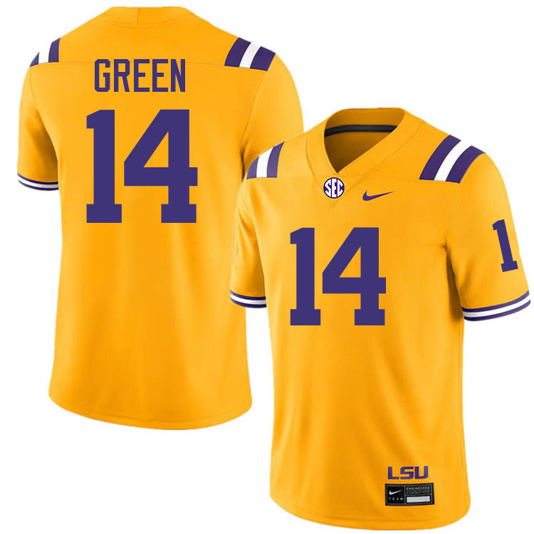 #14 Trey'Dez Green LSU Tigers Jersey,Louisiana State University Tigers Football Jersey-Gold